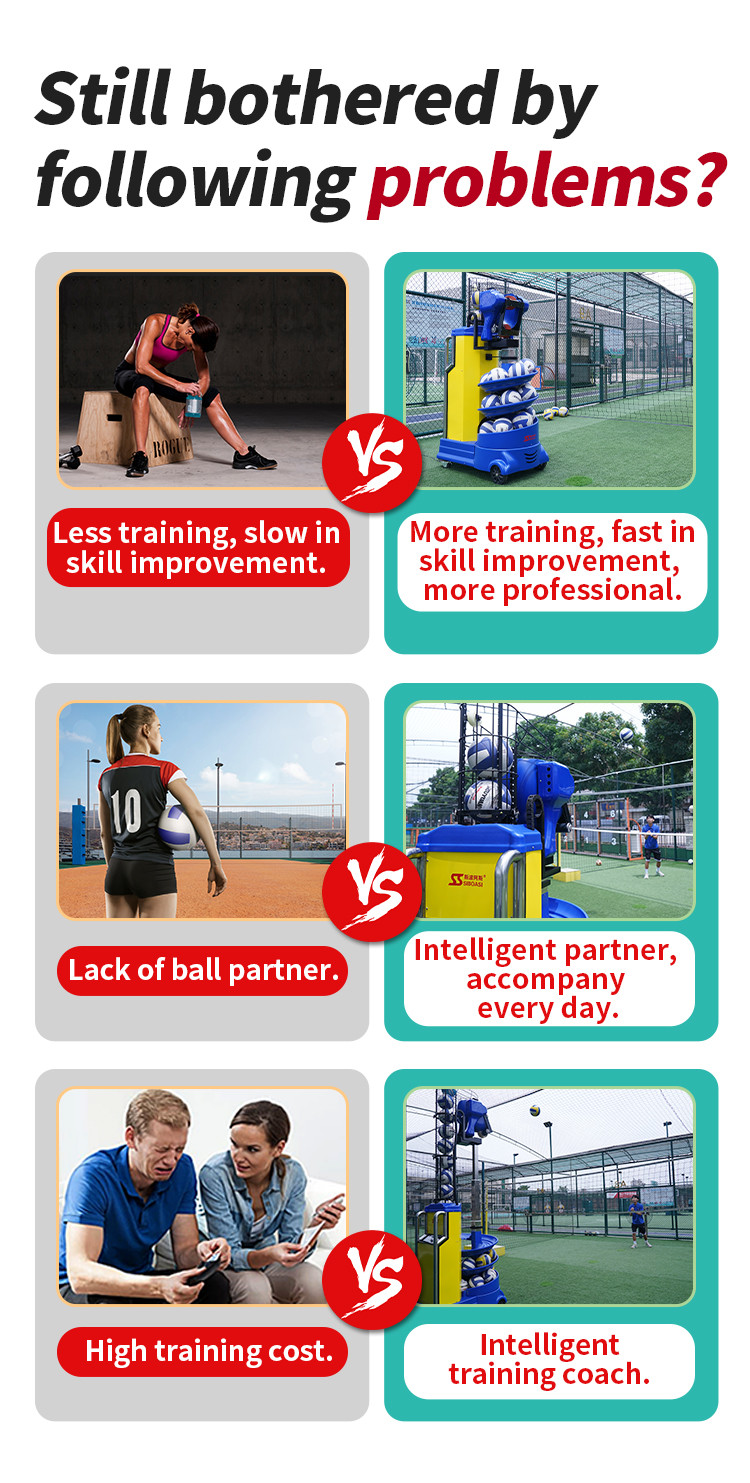Siboasi DC 12V Volleyball Shooting Machine Volleyball Training Equipment For Academy