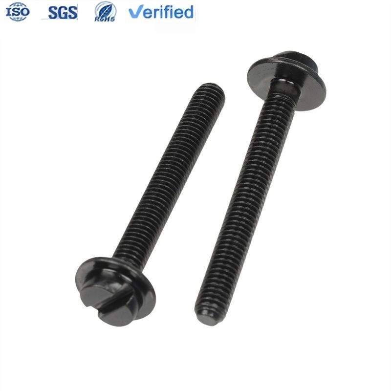 Long Bolt Carbon Steel Black Zinc Slotted Non-Standard Flat Head with Intermediate