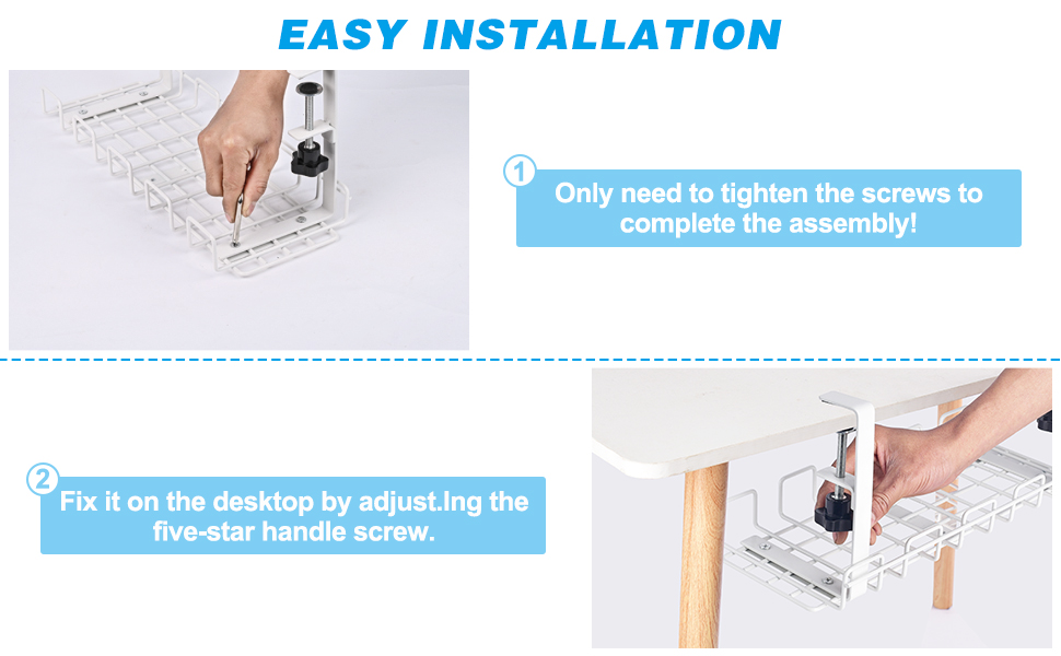 Living Room Under Desk Wire Organizer 39*16*12.5cm Hook Type Shelf Flexible