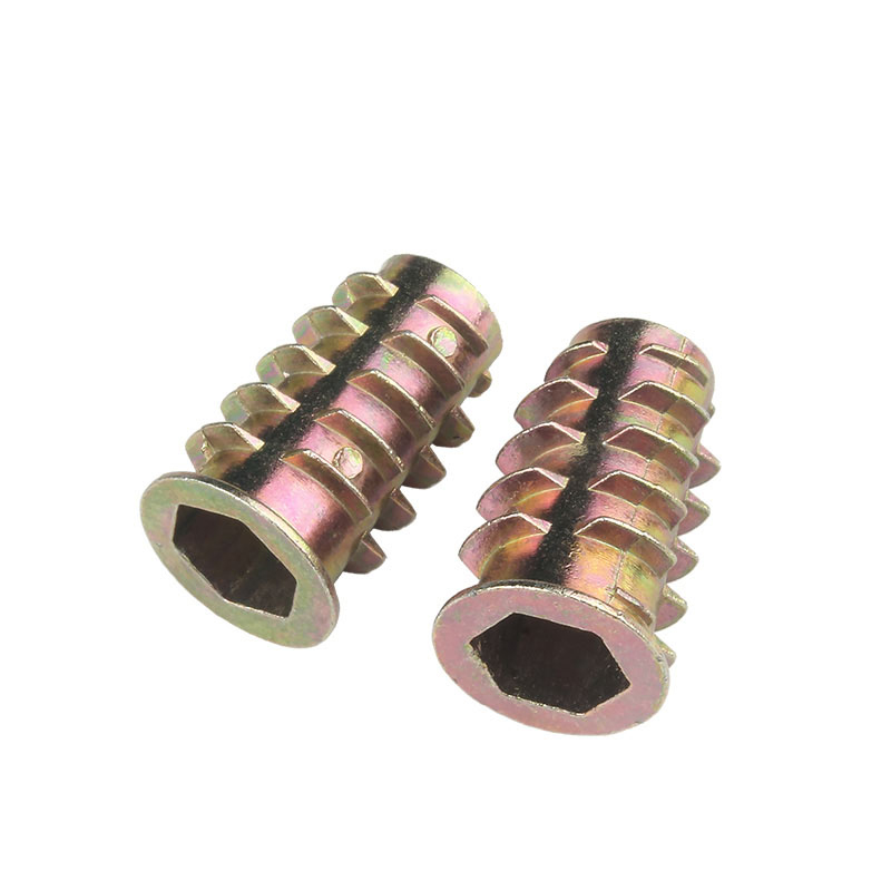 M4 M5 M6 M8 M10 100pcs For Hexagon Thread Nut Furniture Wood Insert Nut Color Zinc Plated Furniture Nuts