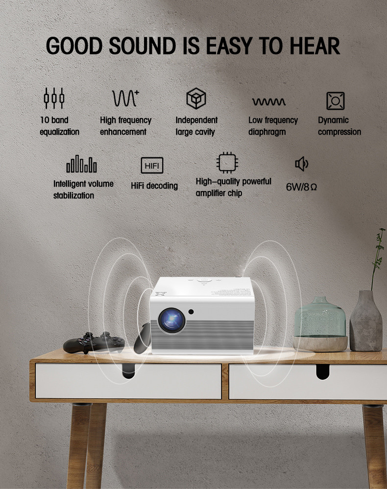 9500 Lumens 200ANSI HD Mini LED Projector 30000H Flagship Projector