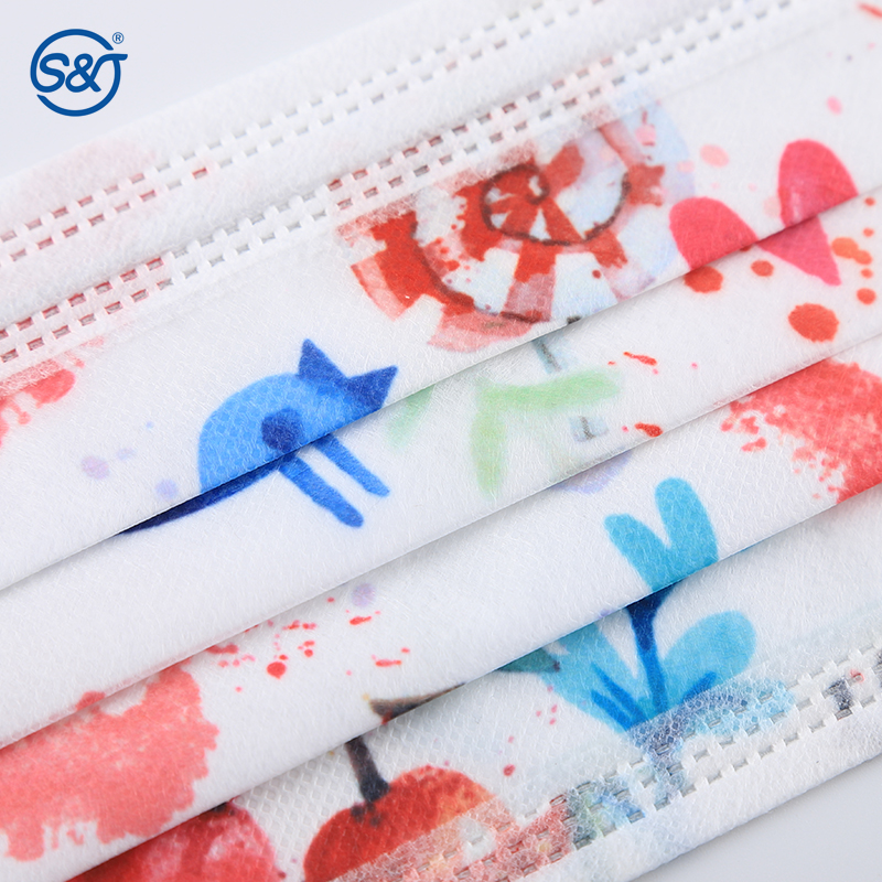 Fashion printing Tie-dye Anti Odor 3ply Disposable Non Woven Printed Face Mask Protective Face Mask Medical/ Dental mask