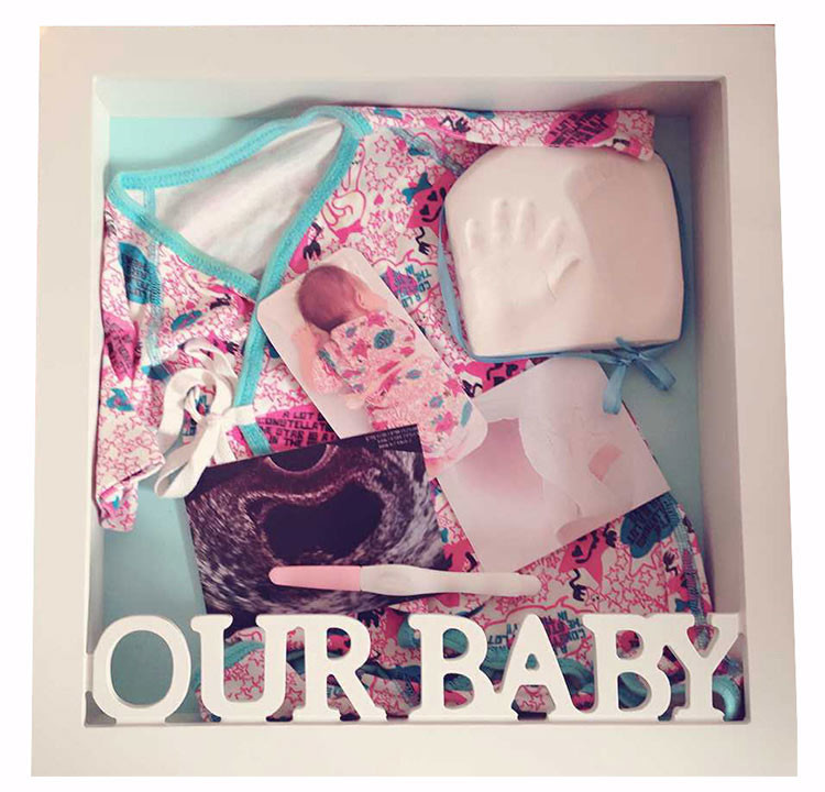 Memory Shower Shadow Box Baby ID Band Footprint First time Use Accessory