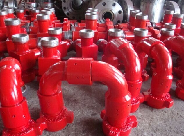 Red High Pressure Tube Fittings , 2" X Fig 1502 Pipe Swivel Joint Long Radius
