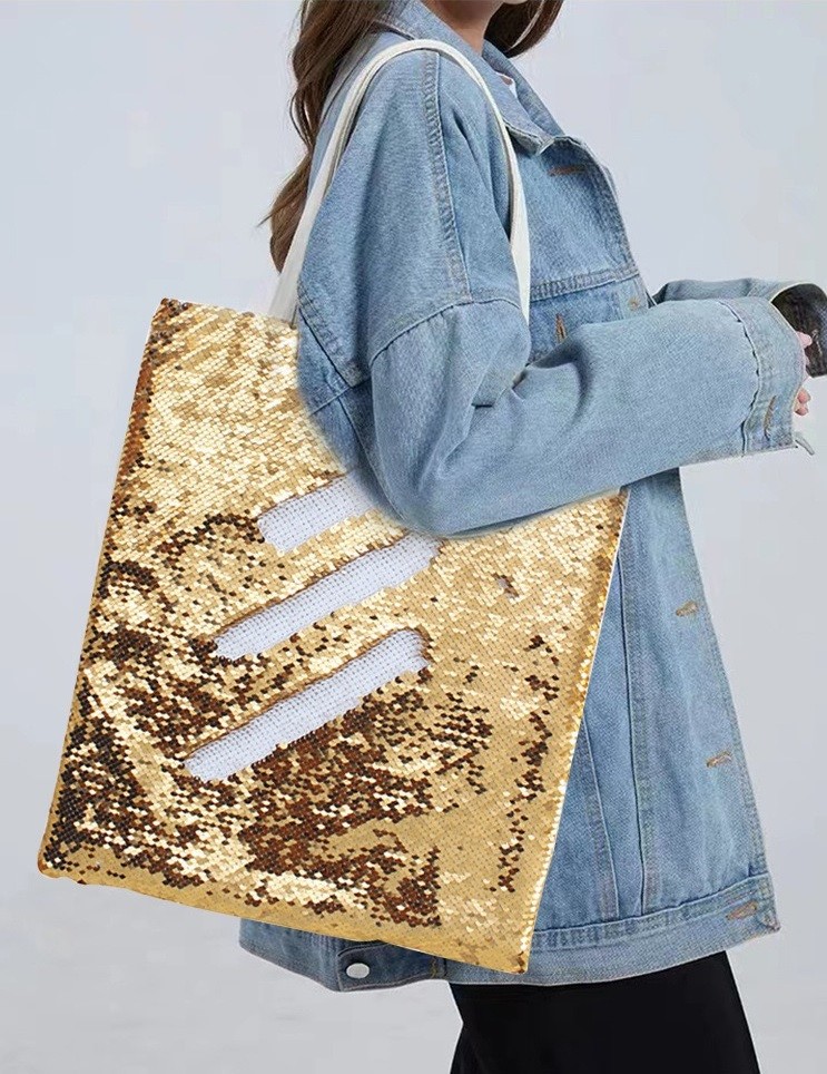 Customizable DIY Sublimation Blanks Magic Sequin Tote Bag 40*34cm