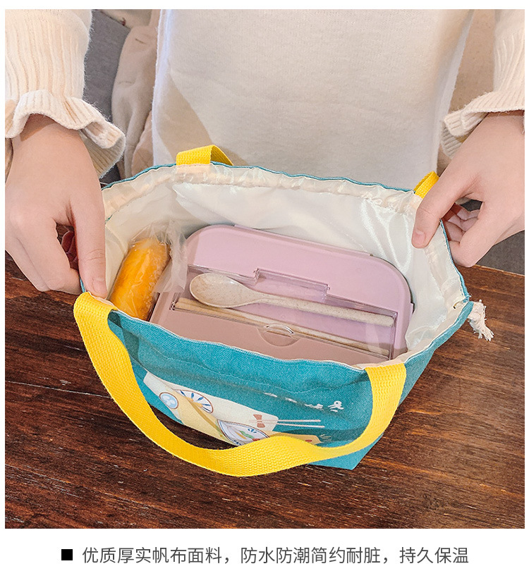600D oxford Drawstring Lunch Bag Portable Children Bentgo Insulated Lunch Bag