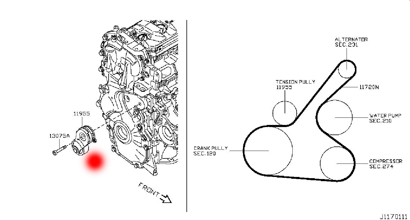 11955-1KC0A 119551KC0A Auto Belt Tensioner For NISSAN JUKE F15 1.6 DIG-T