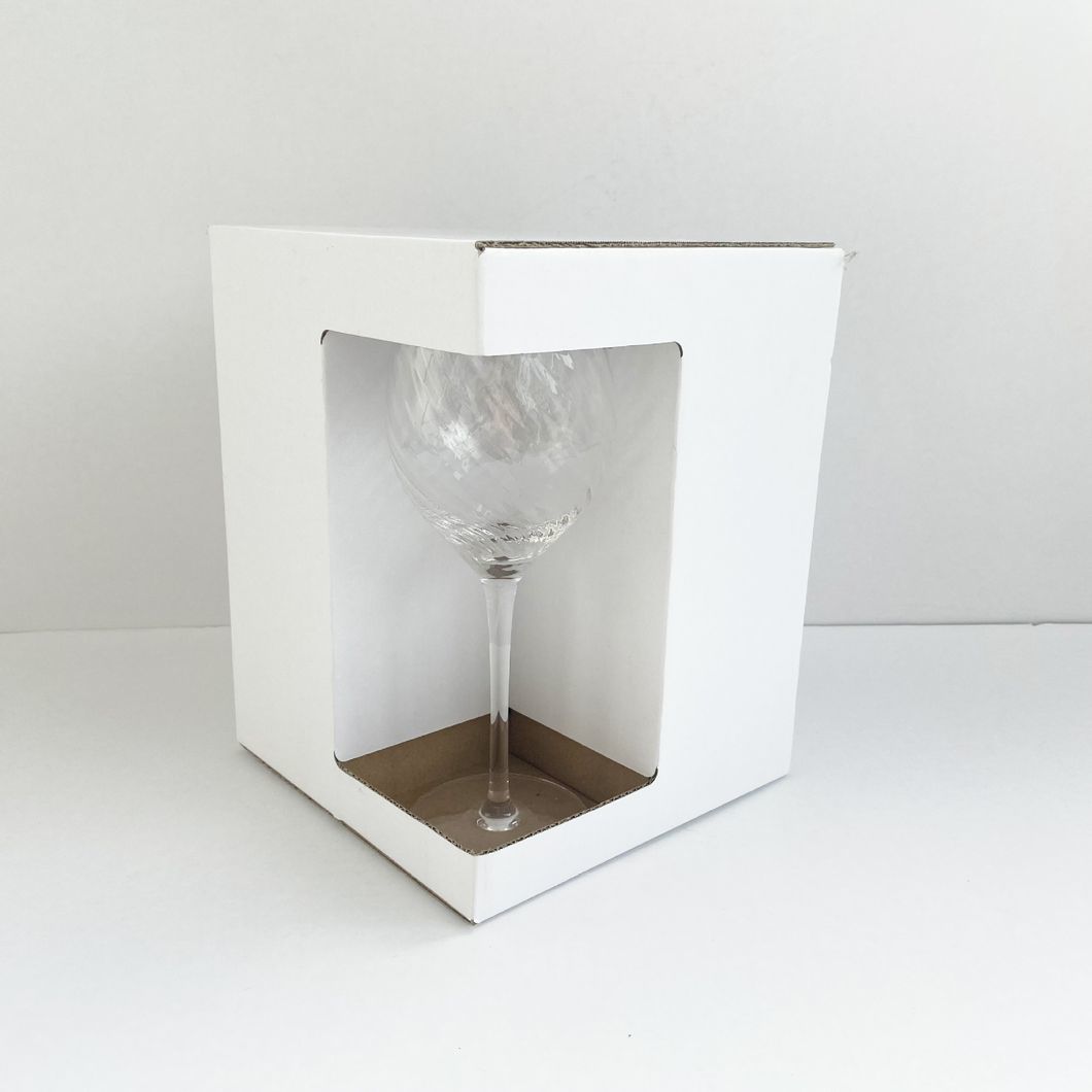 Customized Printing Kraft Paper Brown White Packaging Fashion Packing Cardboard Corrugated Display Case Gift Carton Box for Champagne Glass Mug