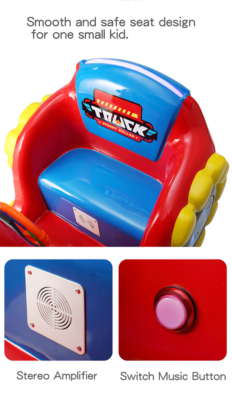 Engineering Car Theme Amsuement Kiddie Ride 1 Seat Rocking Car With Children Racing Game