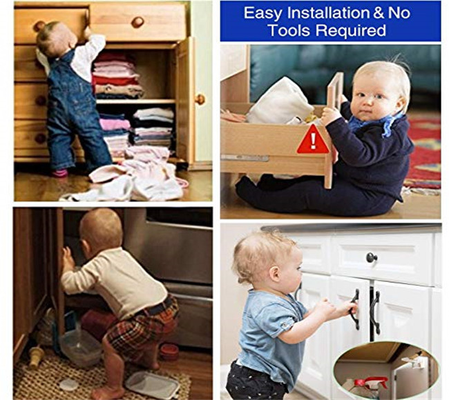 Child Proof Cabinet Drawer Lock Latch Invisible Hidden Spring Baby Safety Locks