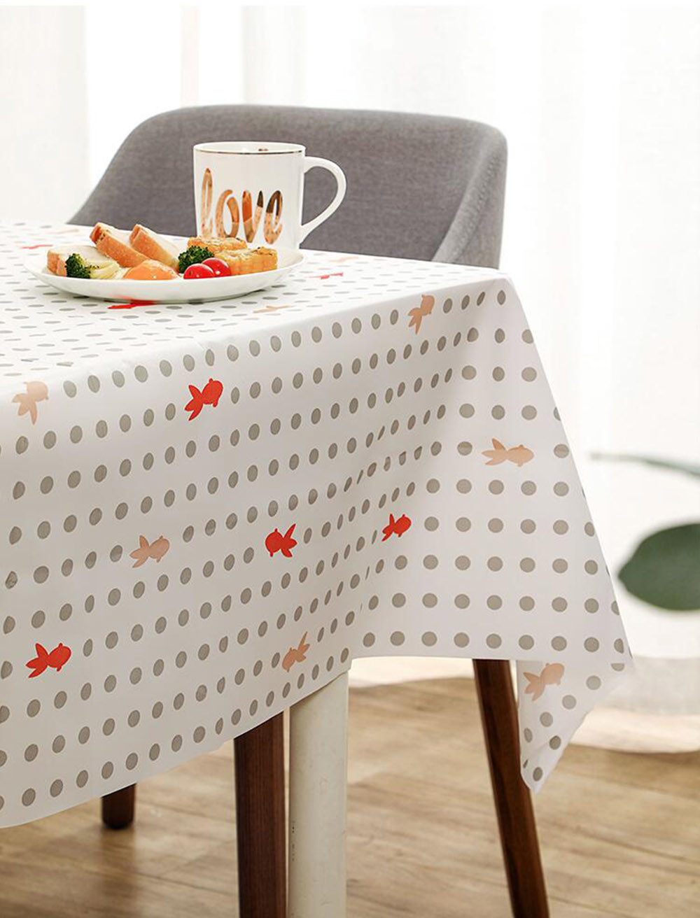 Plastic PEVA Custom 54*108 Inch Logo Printed Tablecloth For Wedding