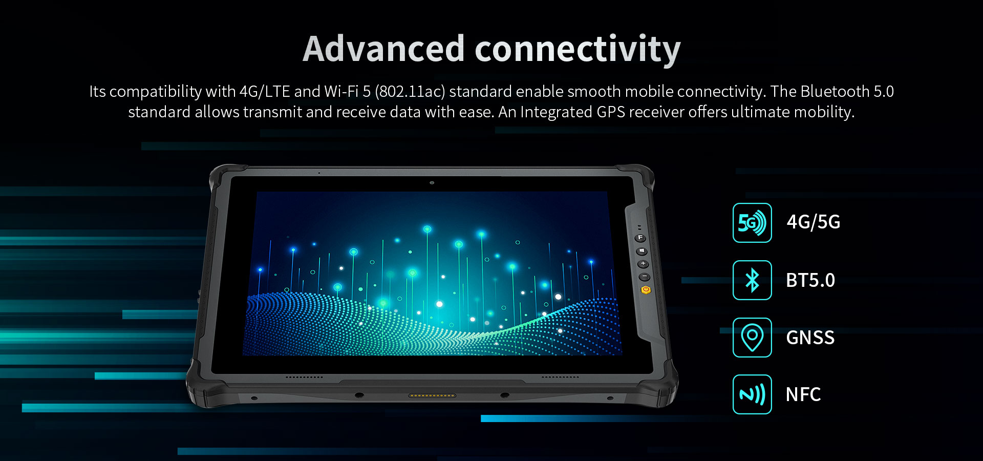 Intel RS232 ONERugged M20J Waterproof Tablet PC With Win 11 Pro/IOT Car Mount