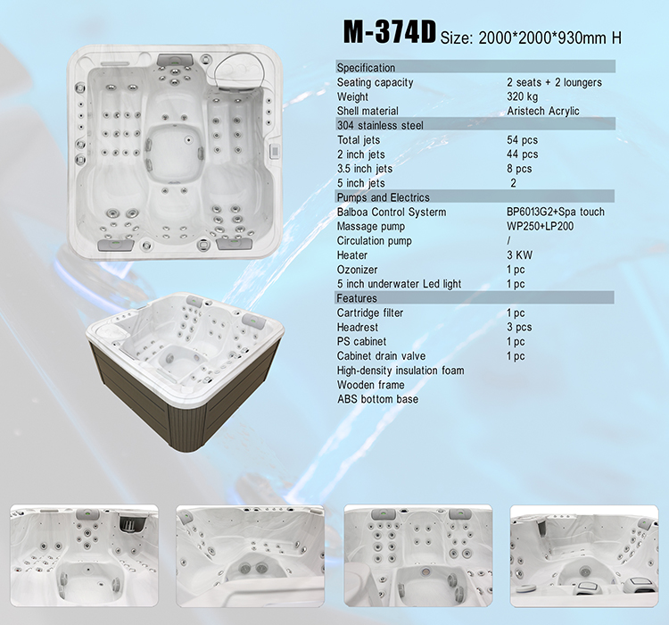 Hydrotherapy And Massage Whirlpool Spa Tub Outdoor Jacuzzie Hot Tub Freedstanding Spa Pool