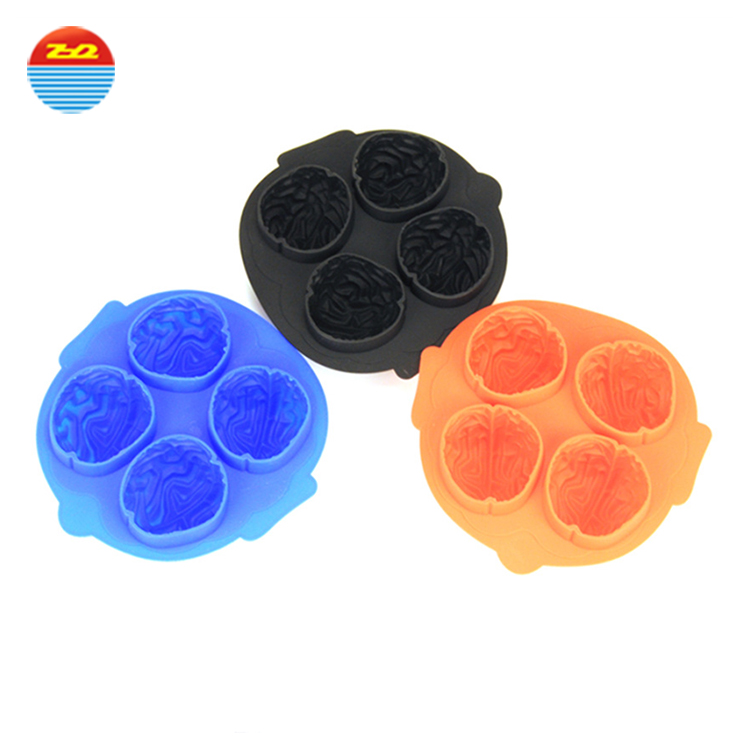 Factory wholesale silicone Ice Tray Cake mold Custom Brain ice cube tray mold size shape