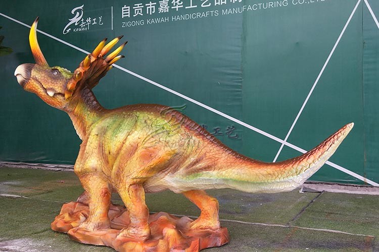 Life Size Styracosaurus Statue With Non - Poisonous Silicon Rubber Skin