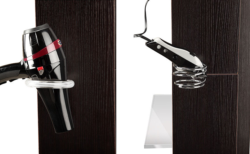 77 Inches Salon Styling Stations Single Side Mirror With Dryer Holder