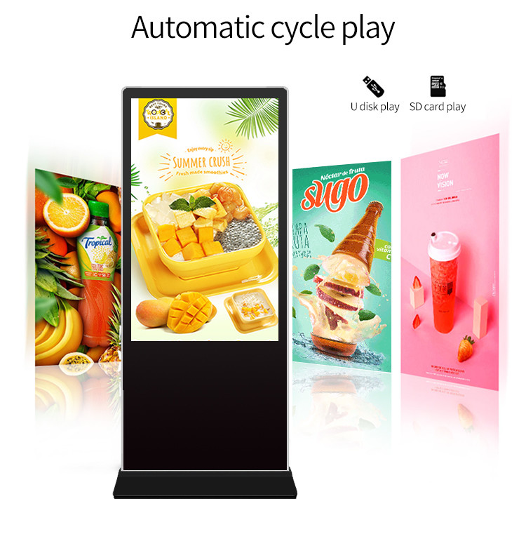 Advertising Floor Standing LCD Advertising Player Infrared Touch Screen 65 Inch