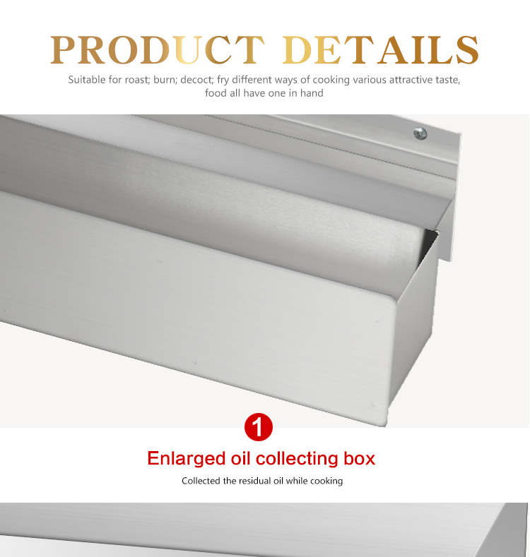 Electric Countertop Flat Griddle Plate Silver White 35kg Double Temperature Control Panel