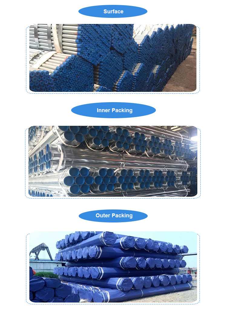SS400 Erw Galvanized 40g Zinc Coated 3 Inch Iron GI Steel Pipe