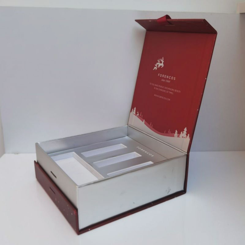 FSC UV Printing Paper Box For Gift Packaging With EVA Insert For Holiday Party, Box with Ribbon