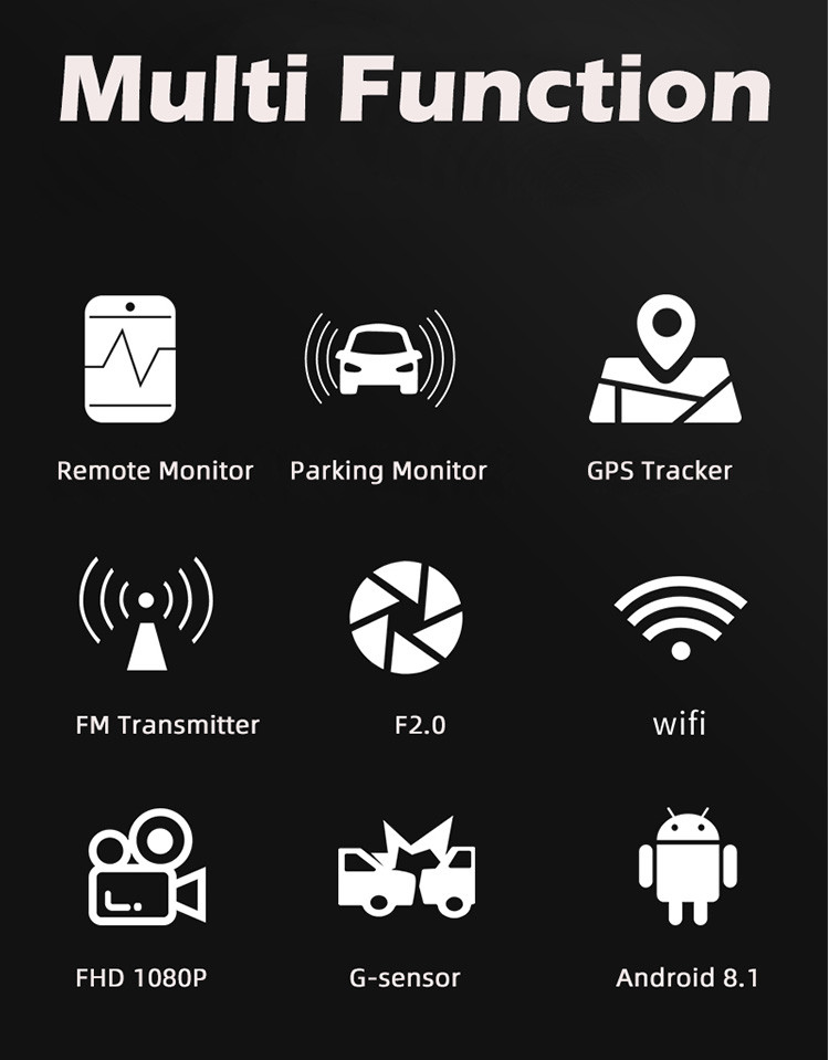 4G 3inch Android 8.1 ADAS Dual Micro Dvr Dash Cam With DVR System 128G 24H