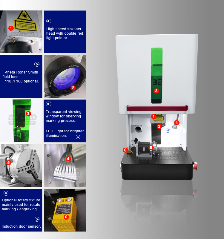110*110mm 3D Platform Laser Metal Engraving Machine For Jewelry