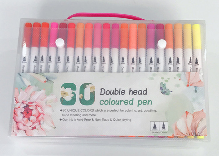 Amazon double head hook line color marker soft head watercolor pen for children gift painting set