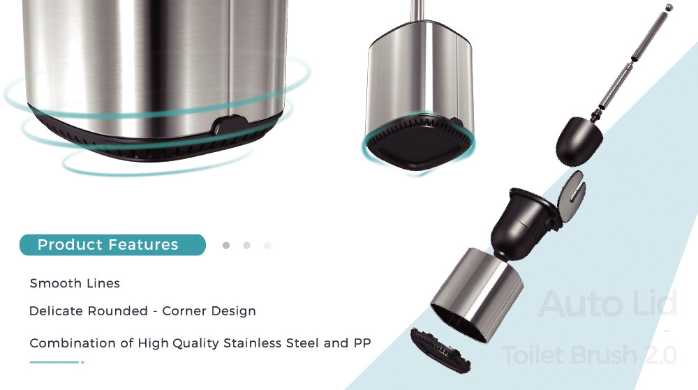 Fashion Steel Toilet Cleaning Brush And Holder With Contemporary Design