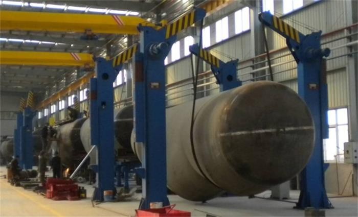 5T Capacity Oval Tank Turning Rolls I Beam Tilting Machine 1500mm/min