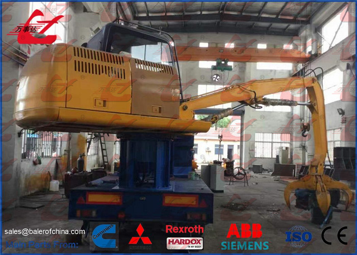 Mobile Scrap Metal Baler Logger Hydraulic Metal Baling Press Diesel Engine Power Feeding Grab Equipped