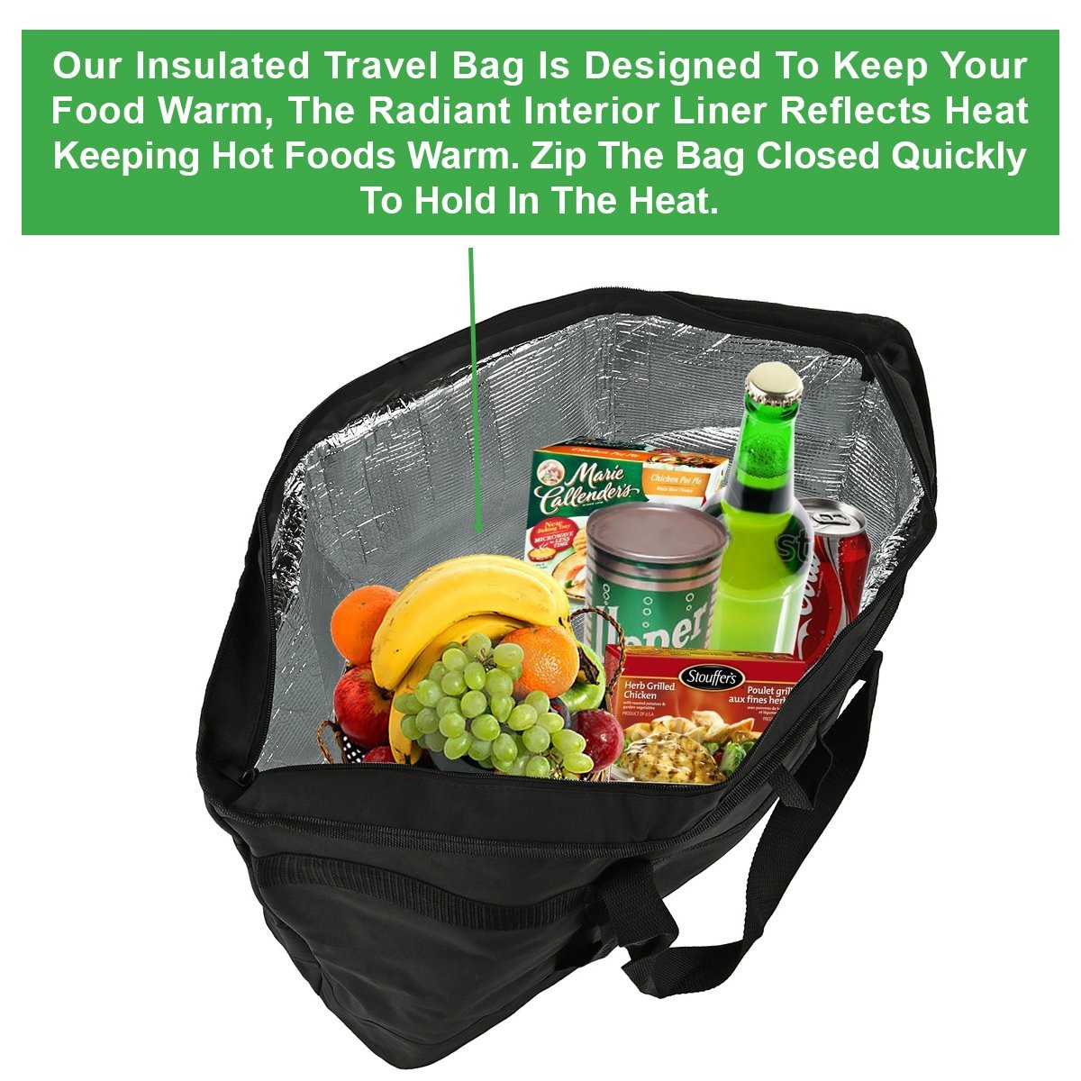 10 Gallon Insulated Cooler Lunch Bag , Travel Cooler Bag For Food Hot Or Cold