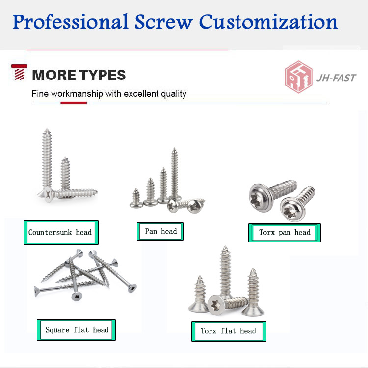 Passivated Stainless Steel Torx Wood Screw cross pan head flat head torx tapping screw