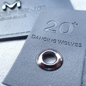 China waterproof OEM End Fold Leather Embossed Labels on sale