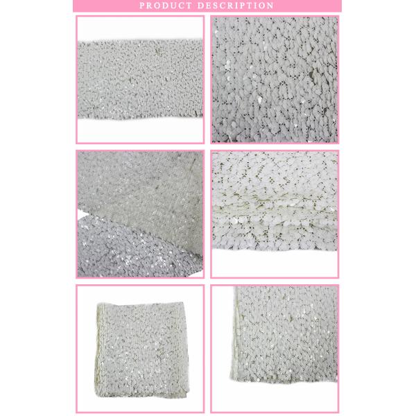 Fashion Two Way Double Sided White Sequin Fabric For Sublimation