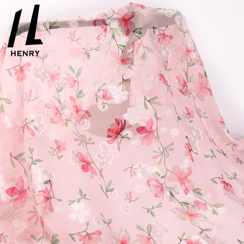 Small Fresh Style Soft Tulle Fabric Light Texture Woven Chiffon Polyesters Floral For Dress