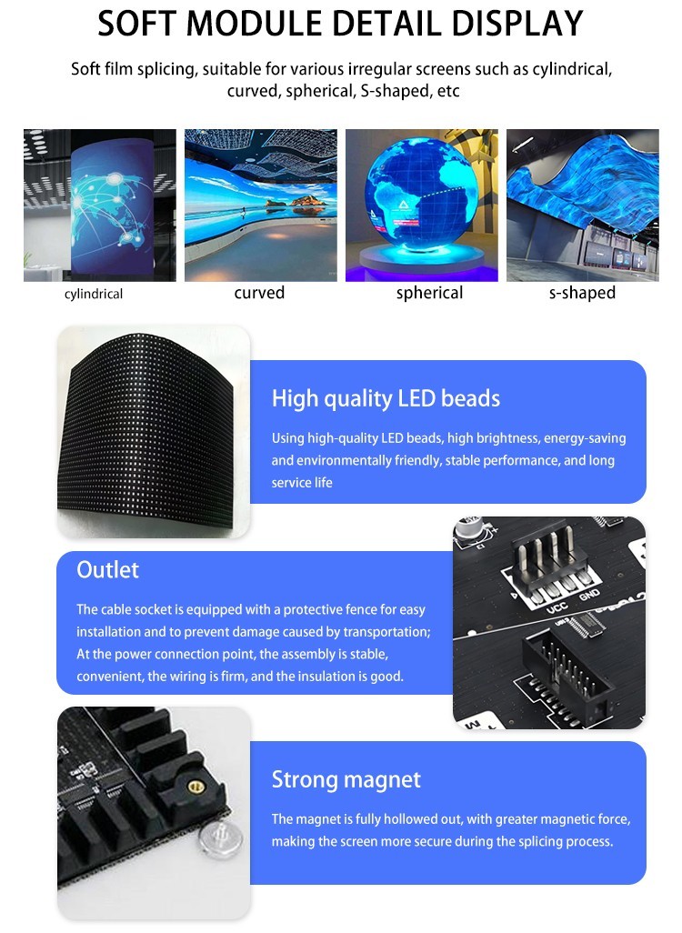 P2 Flexible LED Display Ultra Thin Seamless Splicing Easy Installation