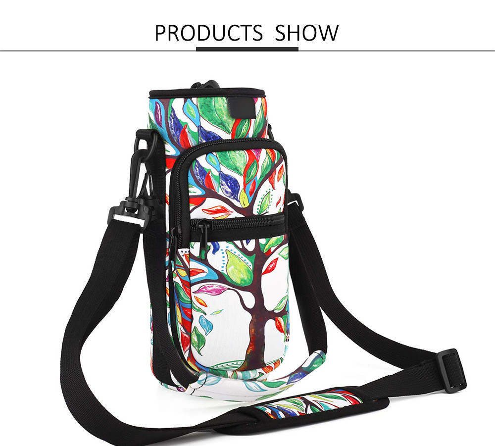 2 Pockets Neoprene Insulated Water Bottle Holder