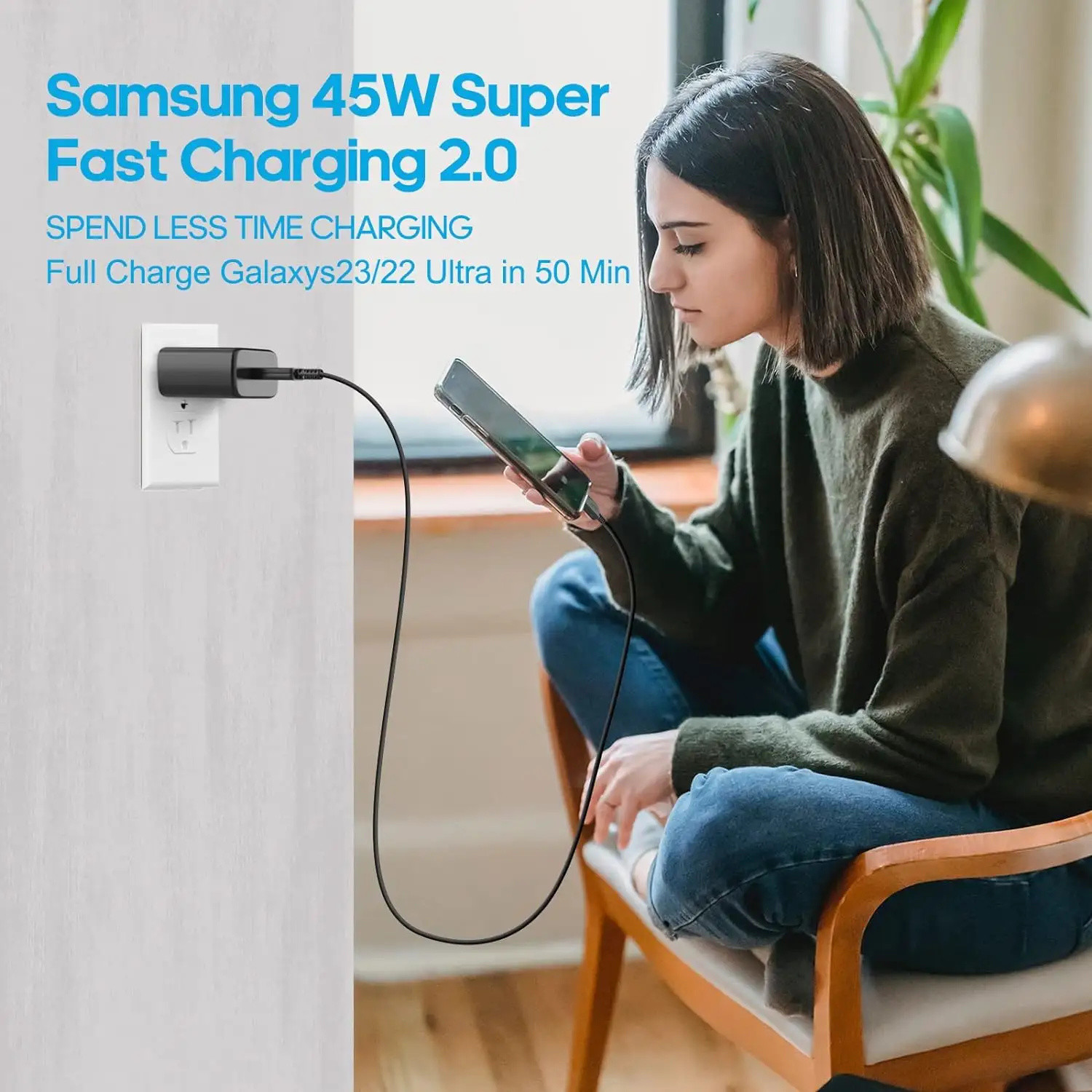 45W PD Fast Charger Power Adaptor With UK / EU / US PLUG Type C Port