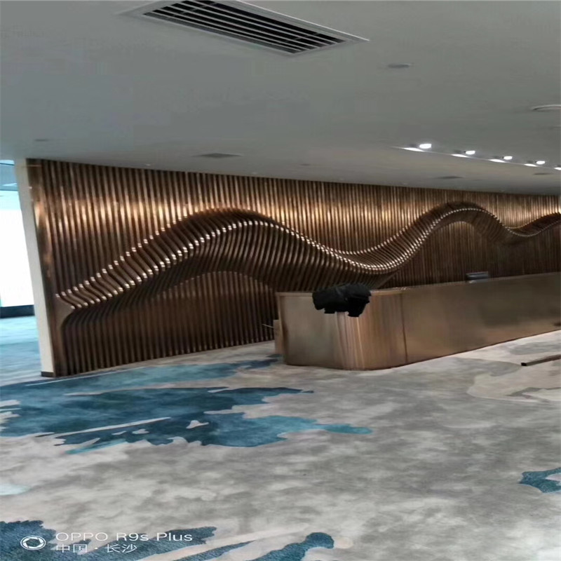 Fluted Pattern Stainless Steel Sheet Wall Cladding Panel Polished Gold Colour Finish