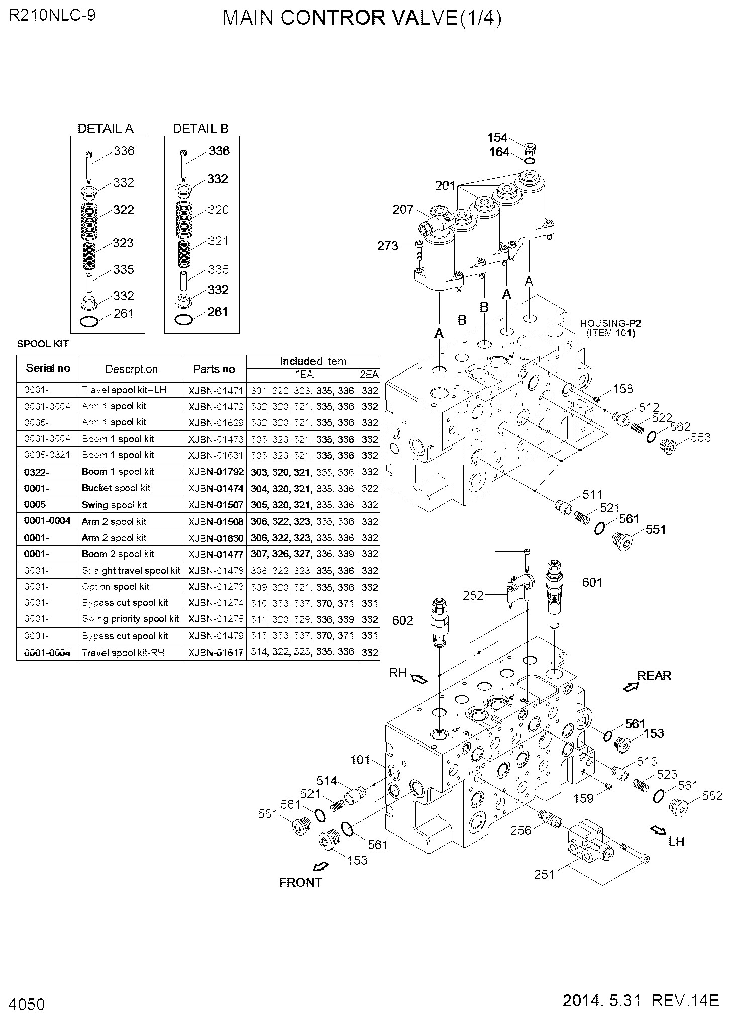 Belparts Excavator R225-9 31Q6-16121 Main Control Valve For Hyundai Control Valve