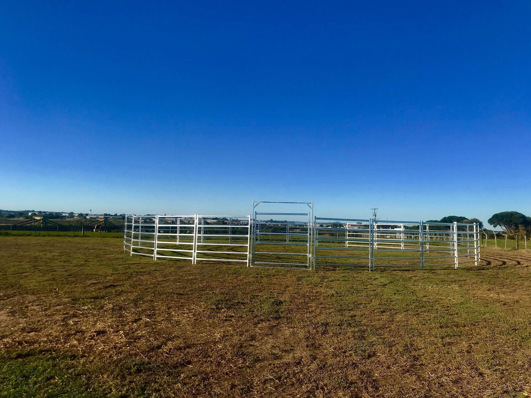 22 Panel Horse Yards Inc Gate, Round Yard, Cattle Fences, Corral, 15m Diameter
