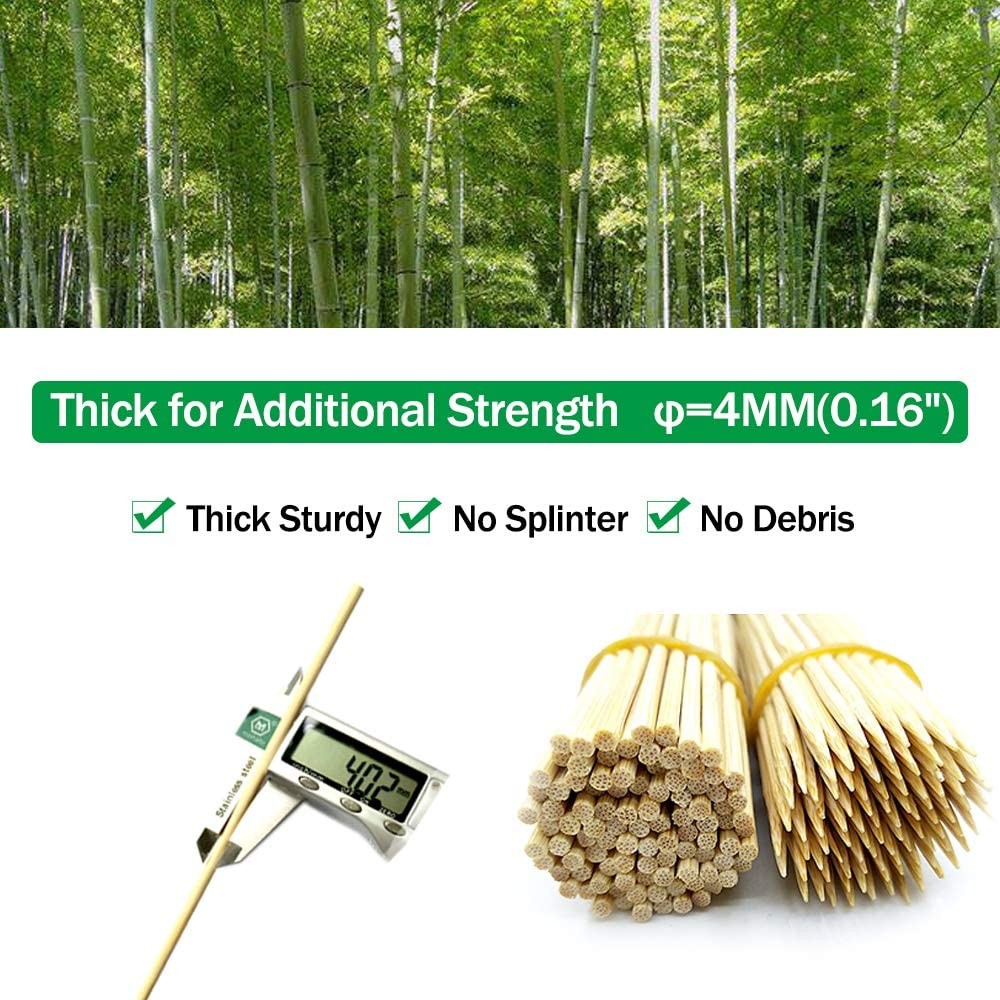 Chamferred Thick Sturdy 28cm BBQ Bamboo Sticks