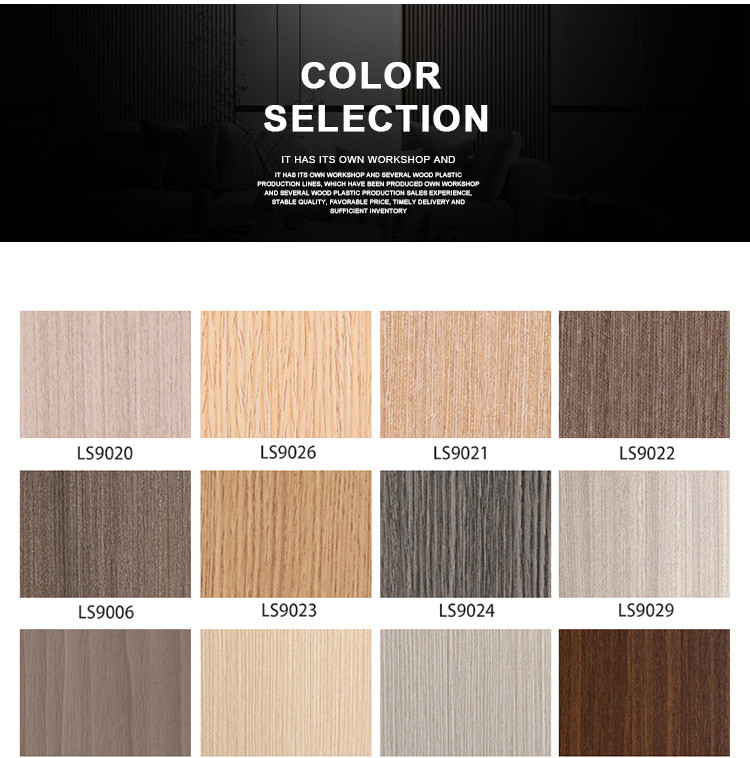 Interior Customized Waterproof Wood Grain Bamboo Charcoal Wood Veneer Wall Panels