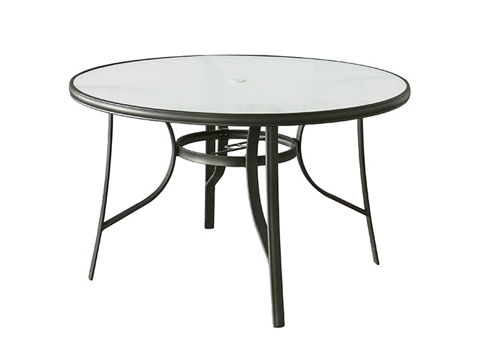 Anticorrosive Tempered Glass Round Dining Table Scratch Resistant