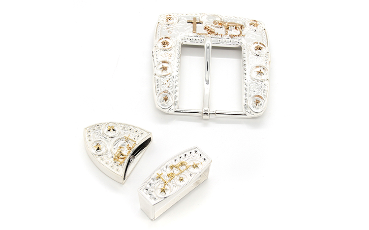 Fashion 2 Color Plate Belt Buckles With Handwork + Machinery Technics