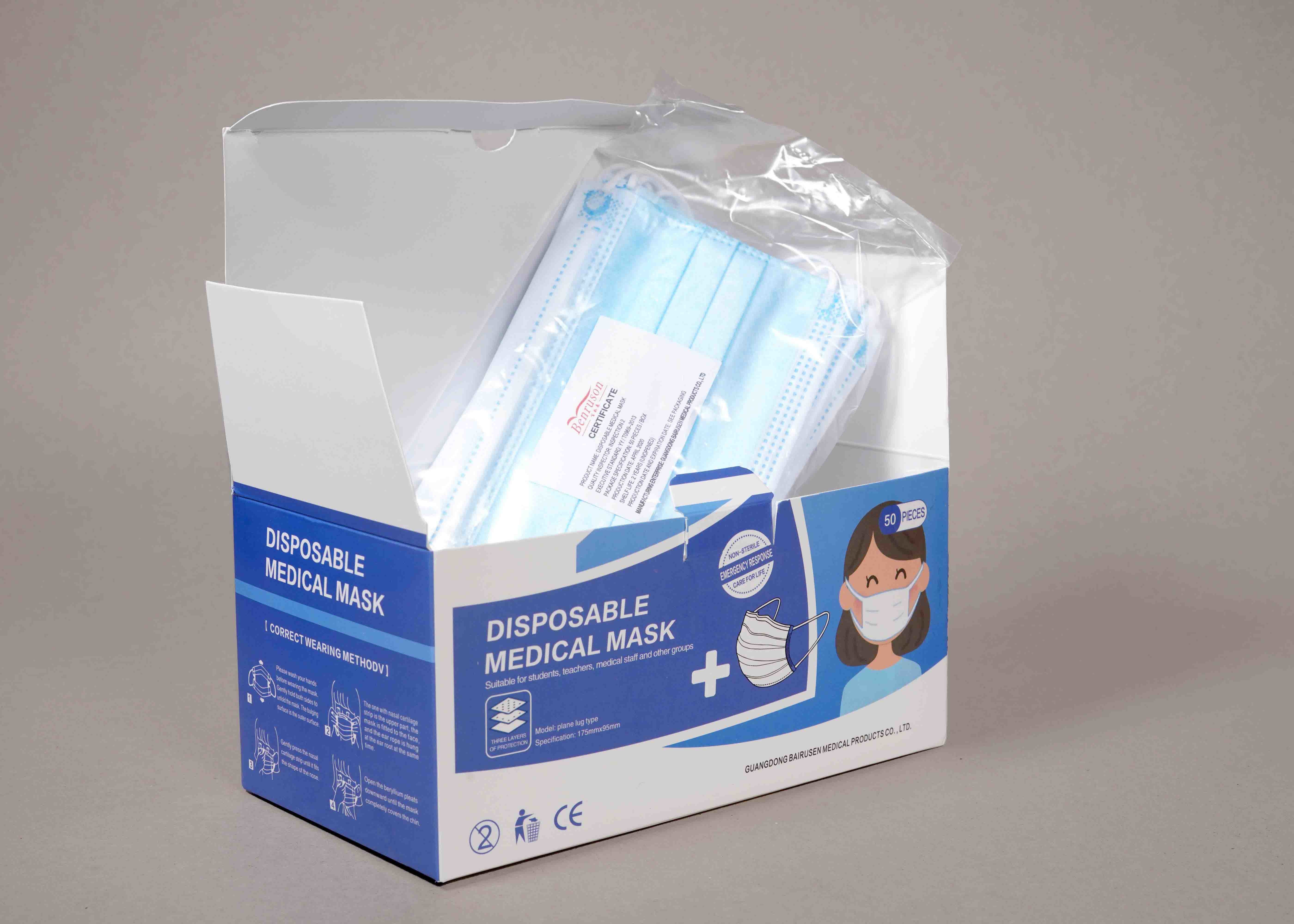 Hygienic Disposable Face Mask / Disposable Mouth Mask Eco Friendly