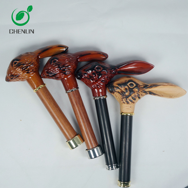 Finely Craft Antique Wooden Umbrella Handle Animal Design With No Burrs