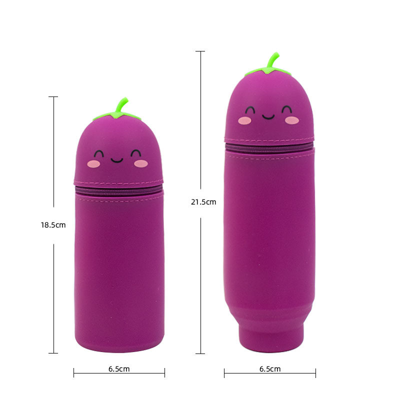 Silicone Retractable Pencil Case Cartoon Kawaii Expandable Stand School Stationery Box School Supplies Christmas Gifts