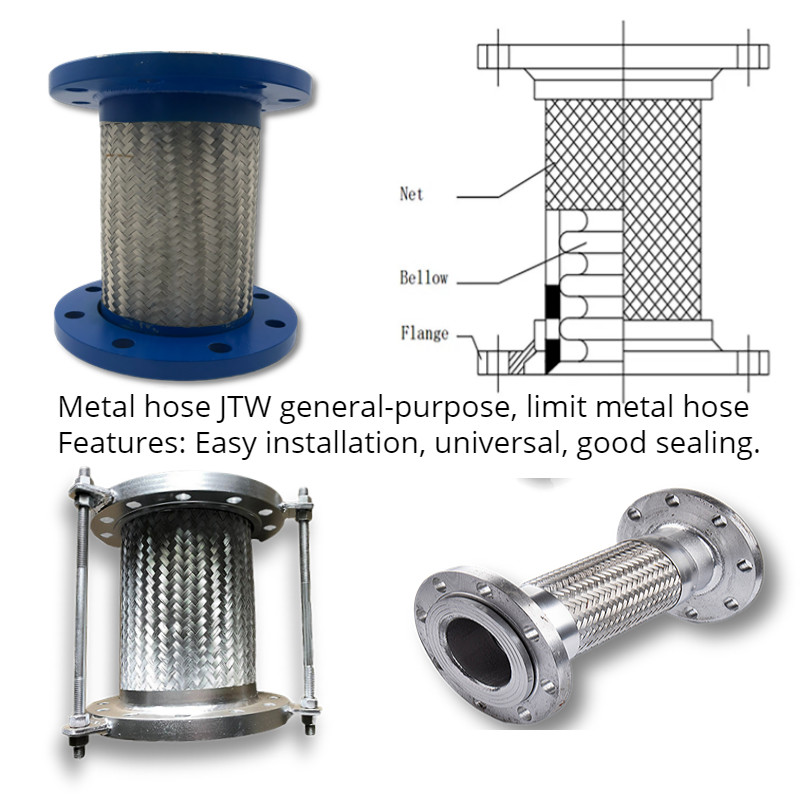 304 Stainless Steel Metal Braided Garden Hose Corrugated Pipe Flange Joint Flexible For Water