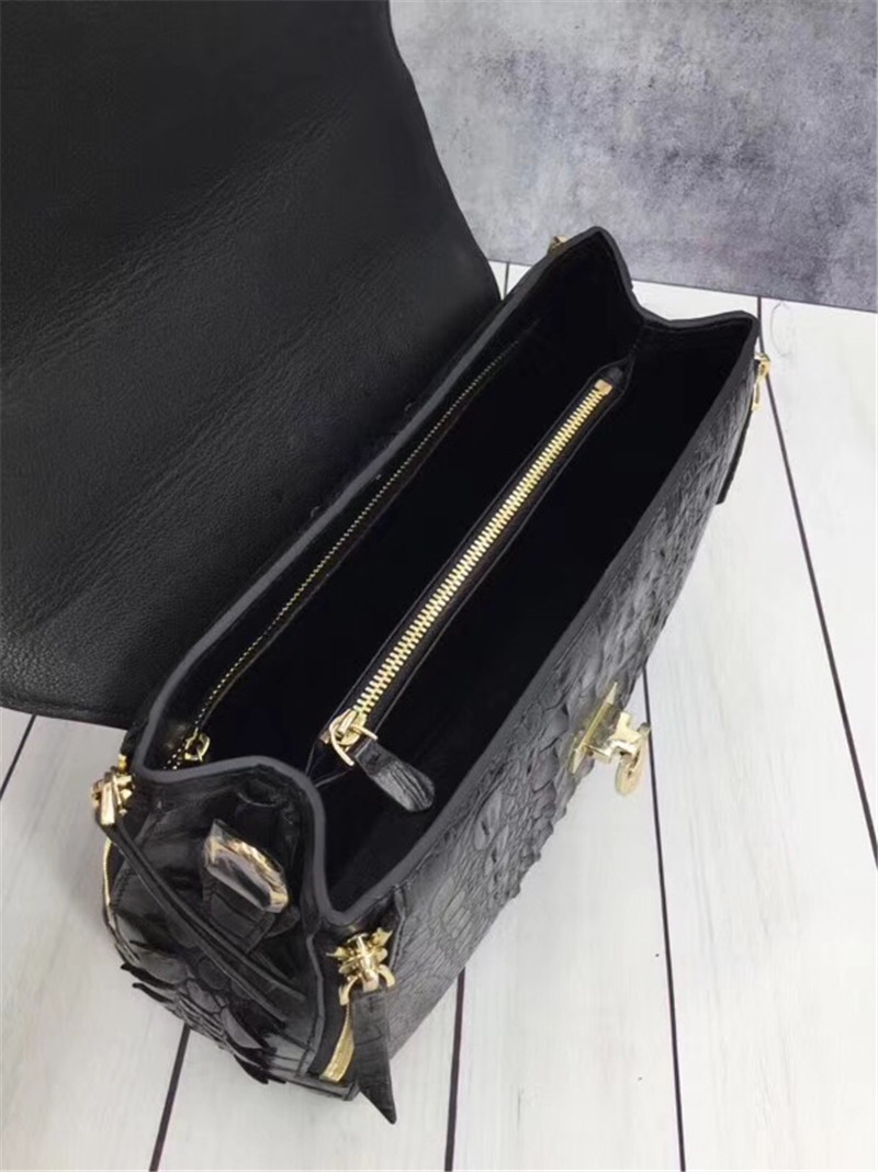 Exotic Genuine Crocodile Skin Woman Orange Purse Authentic Alligator Leather Lady Handbag Female Crossbody Shoulder Bag